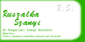 ruszalka szanyi business card